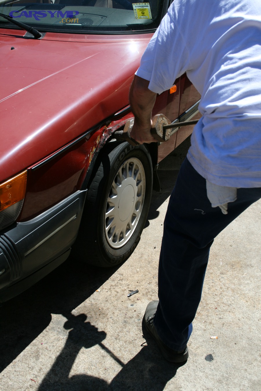 Mechanic performing automotive repair work