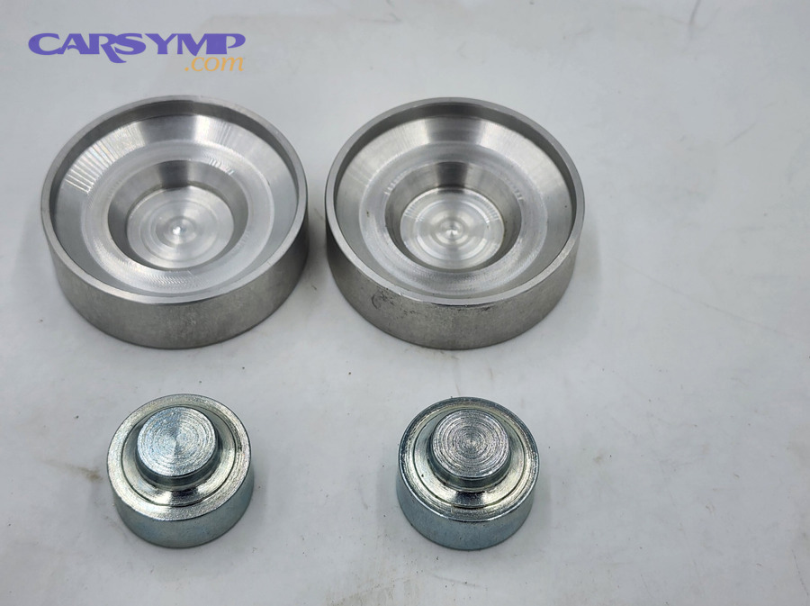 Control arm bushing press tool adapters and cups