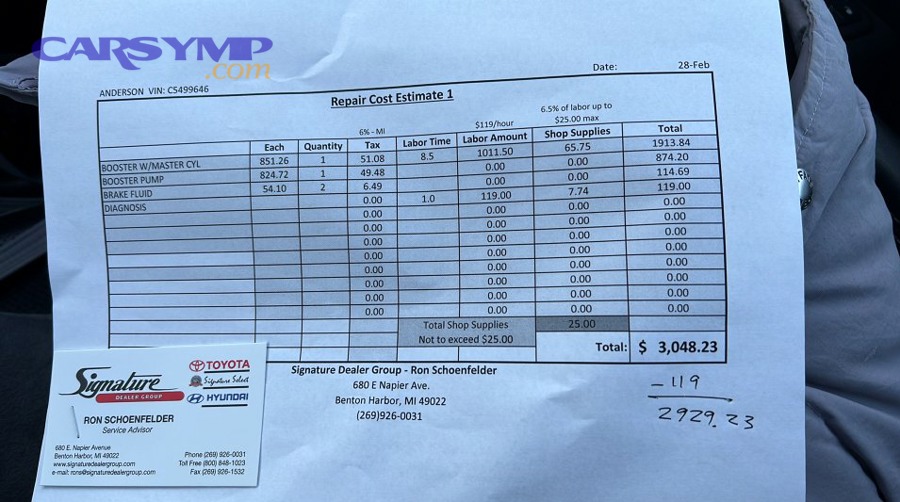 Leak at caliper vs line vs master cylinder: what does each repair usually cost?