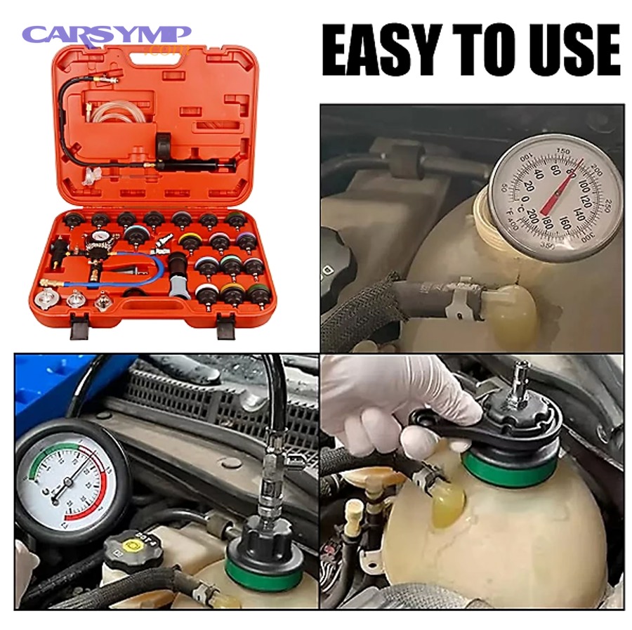 Example photo showing a water pump weep hole as a diagnostic leak location