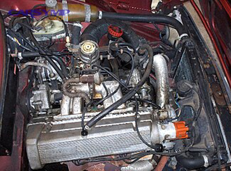 Engine bay with EGR-related components visible