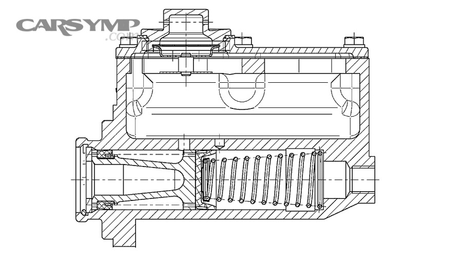 Why can the brake pedal sink slowly with an internal leak?