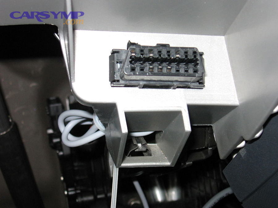 OBD-II port example used for scanning modules like SRS