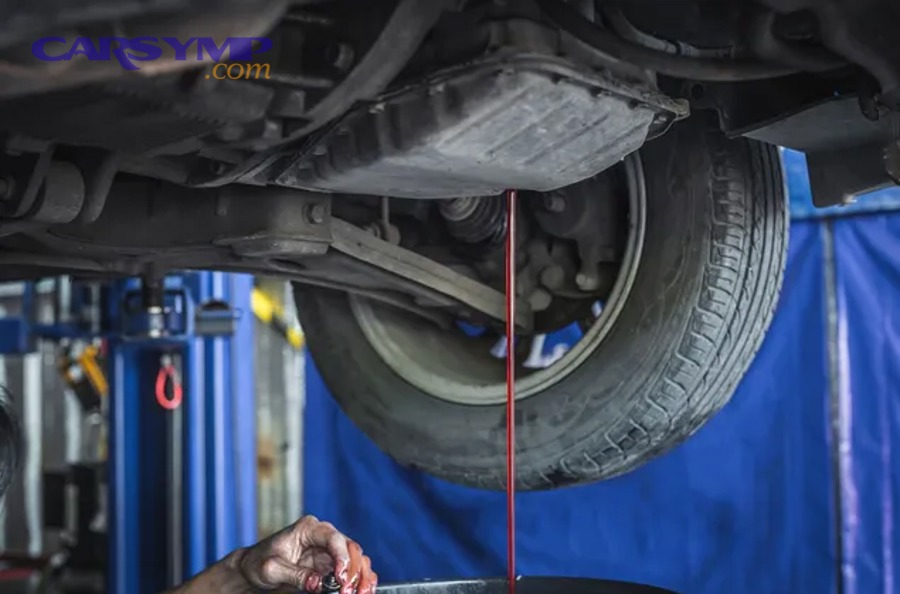 Radiator flush example showing drain location and coolant service steps