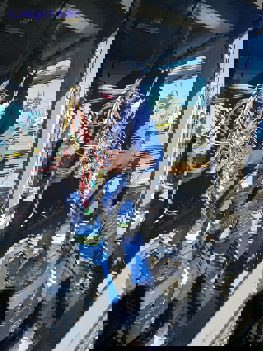 HVAC technician repairing air conditioning and refrigeration system