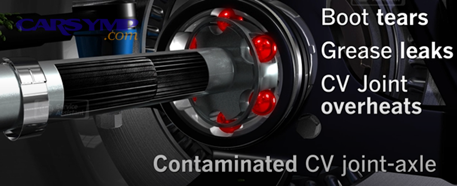 Grease leak from torn CV axle boot