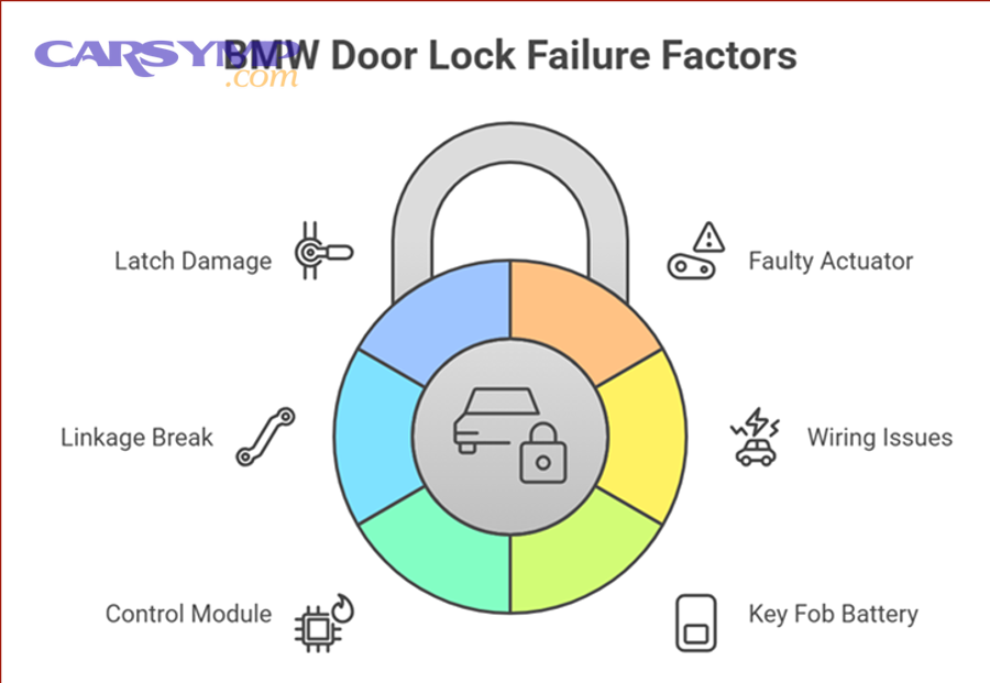 How does a door lock switch fail, and how do you test it quickly?