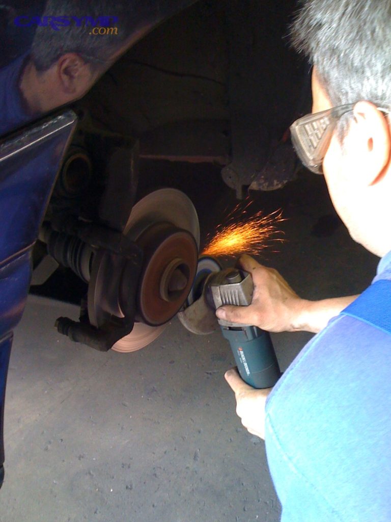 Brake disc polishing