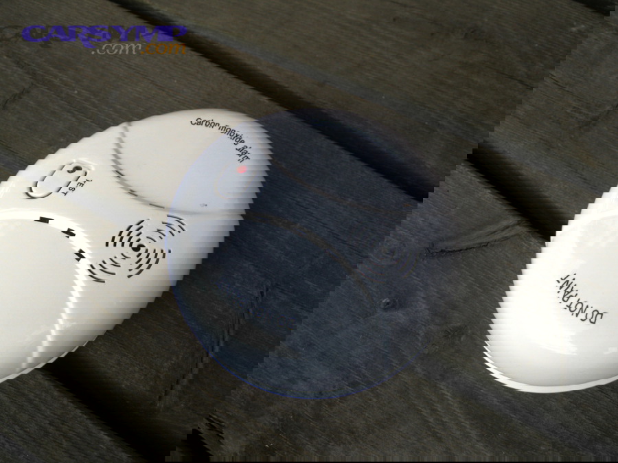 Carbon monoxide detector on a wall