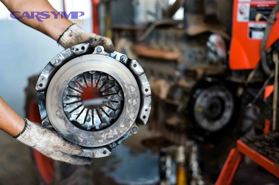 Clutch assembly visible after transmission removal