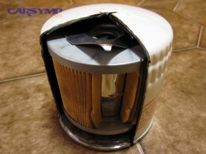 Engine oil filter cutaway 2