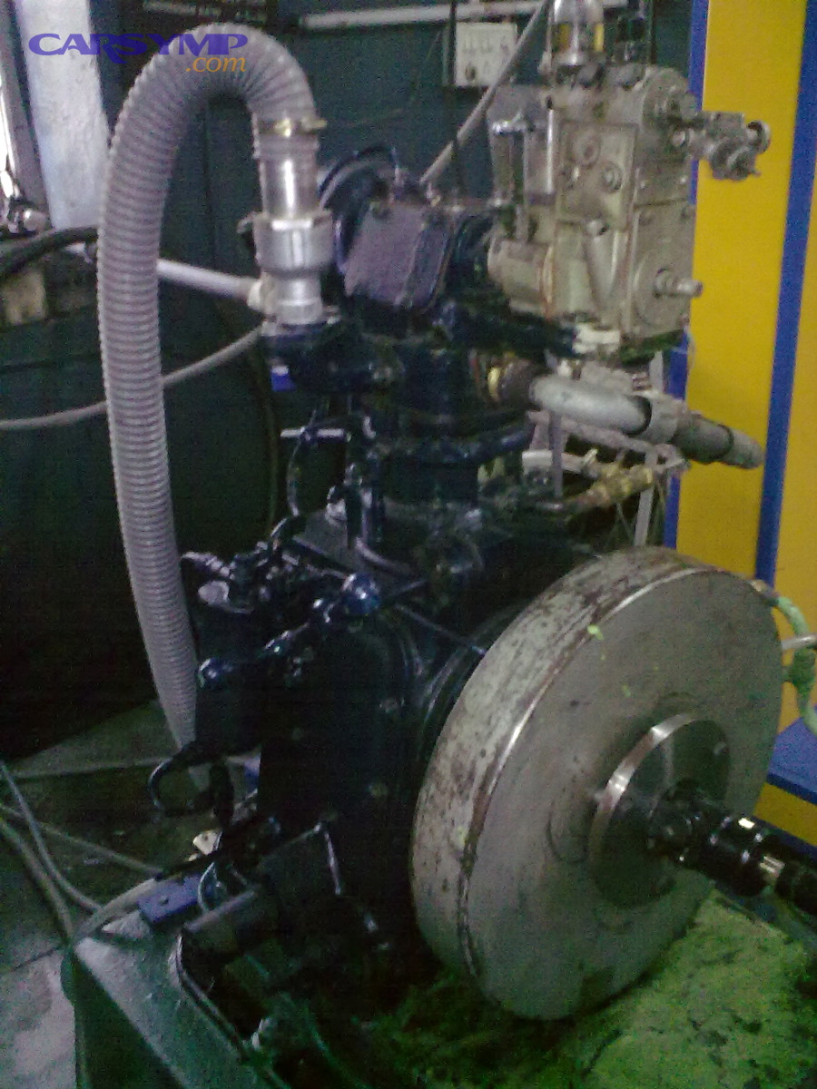 Engine emissions testing equipment used to measure exhaust gases