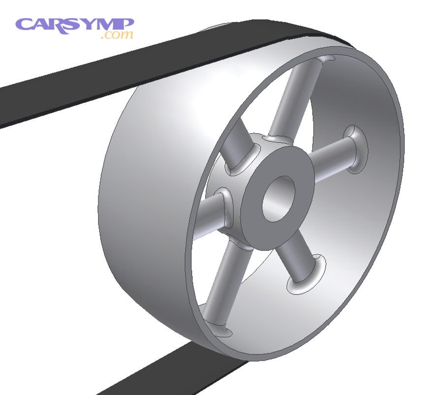 Belt and pulley illustration (mechanical belt drive)