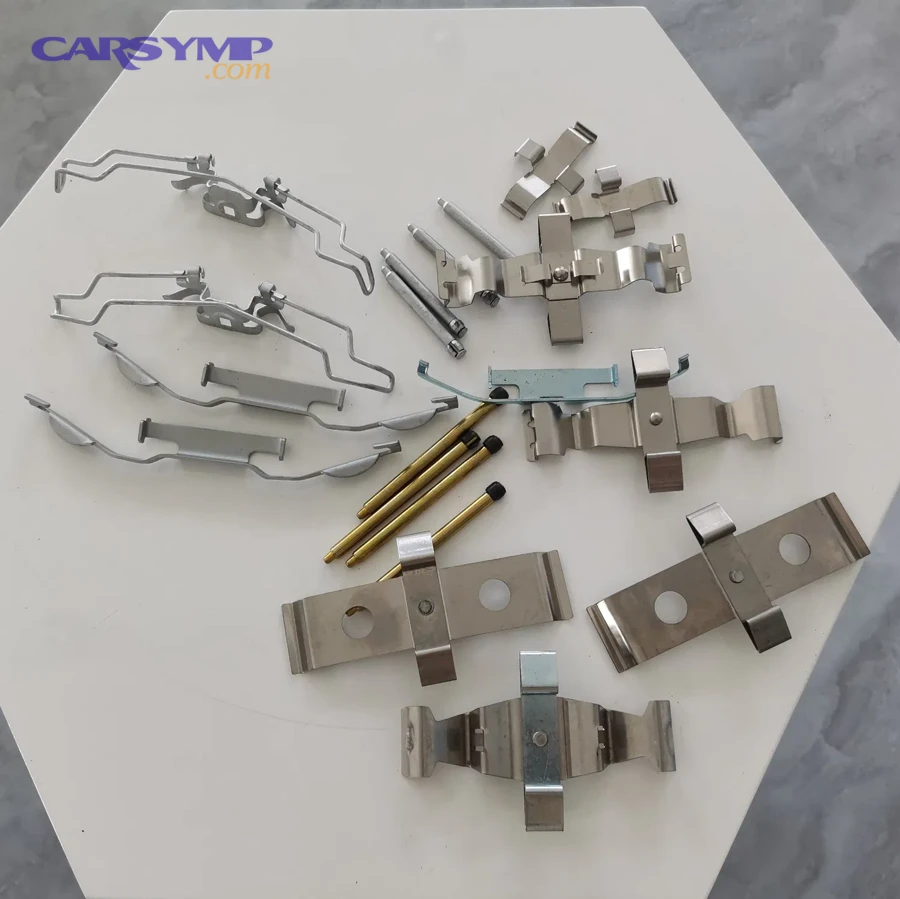 Diagnose Missing Shims & Hardware in Disc Brakes for DIYers (Synonym) 9 Front Disc Brake Hardware Kit Brake Pad Abutment Clip Clamp.webp