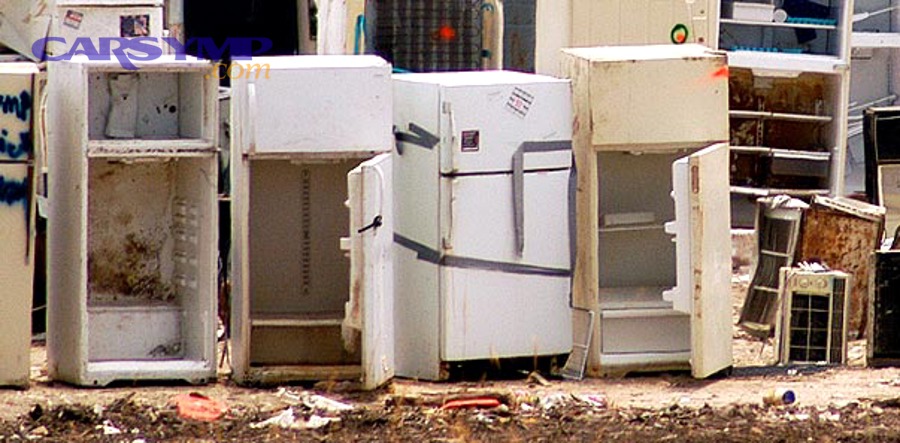 Home appliances awaiting repair or replacement