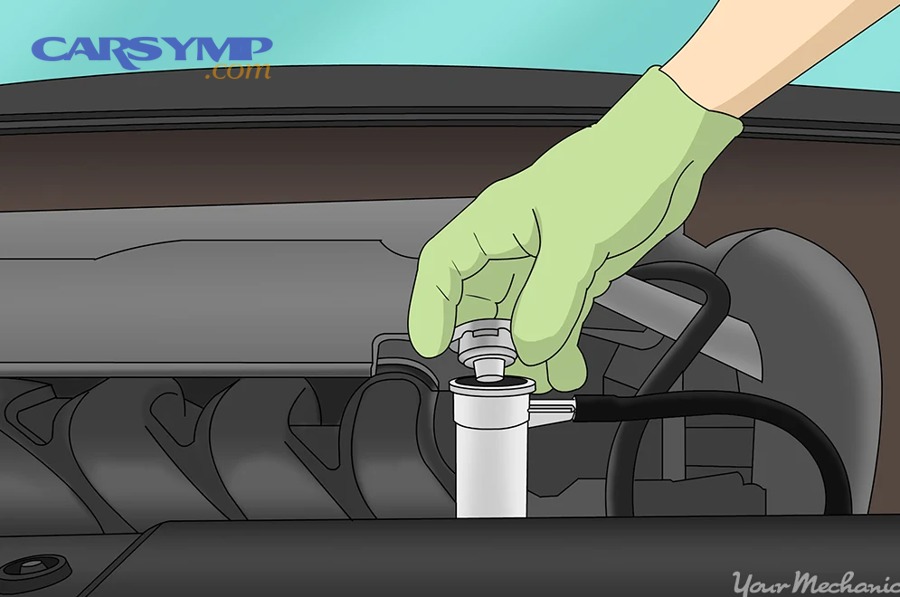 Pouring engine coolant into a radiator