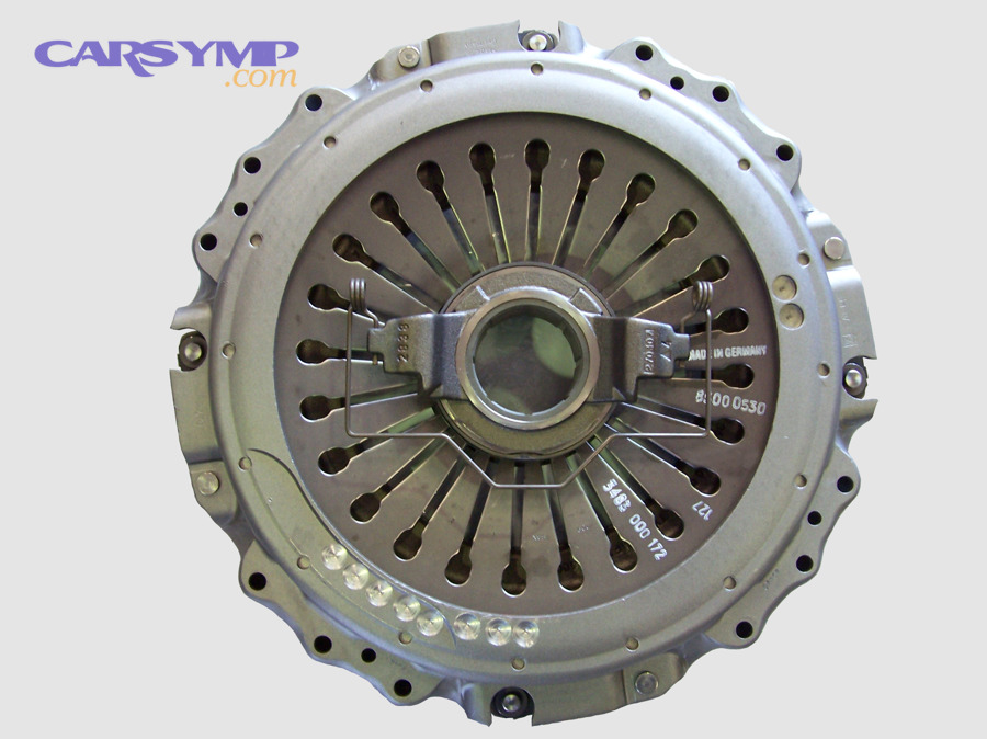 Clutch pressure plate assembly (pull-type) showing diaphragm spring and structure