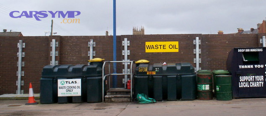 Where should the waste oil and filter go when you're done?