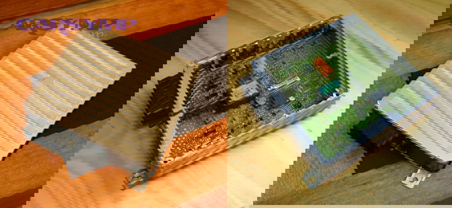 Example ECU module with cover removed, showing housing construction and how the case protects internal electronics