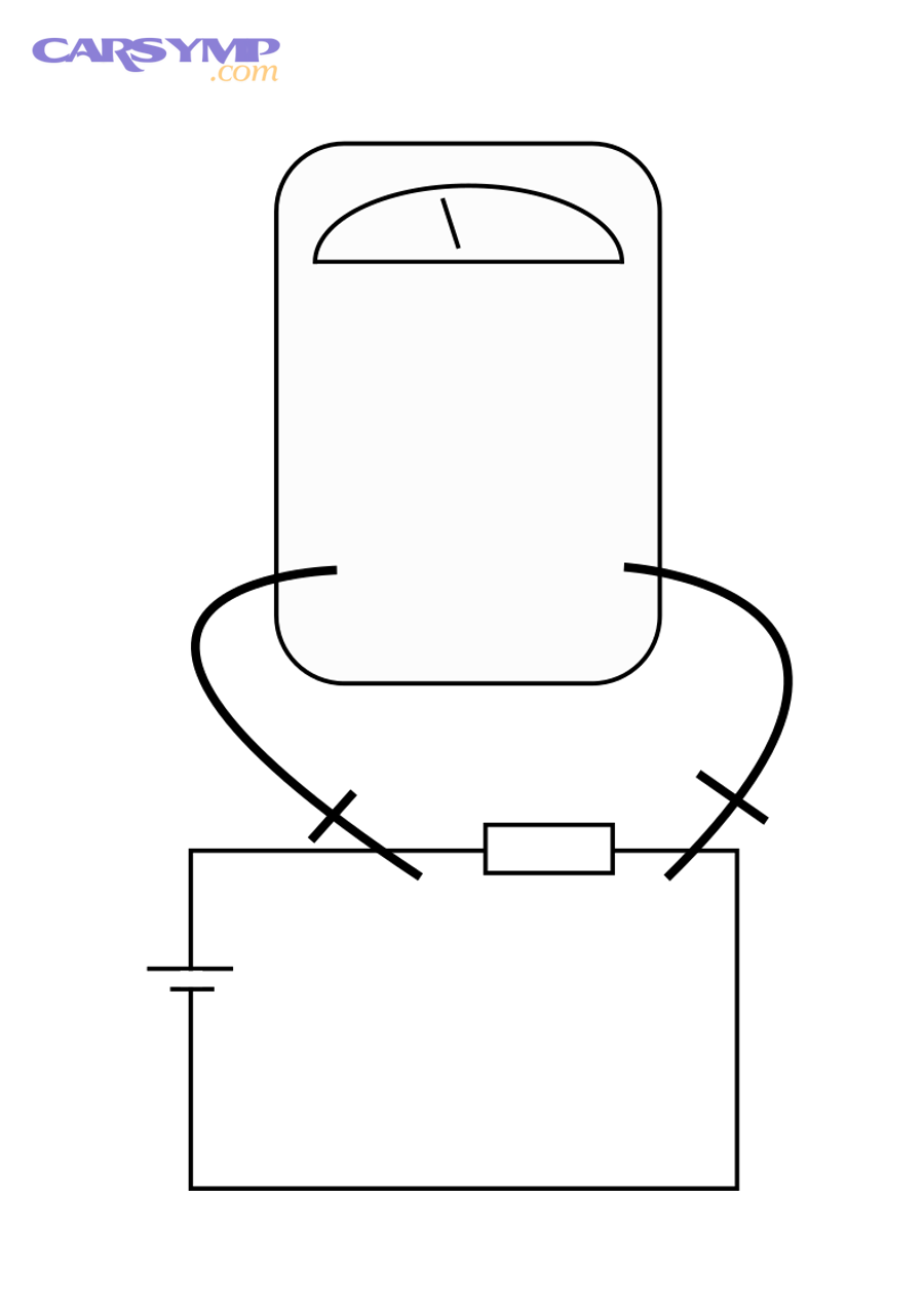 Diagram of voltage measurement using a digital multimeter in parallel