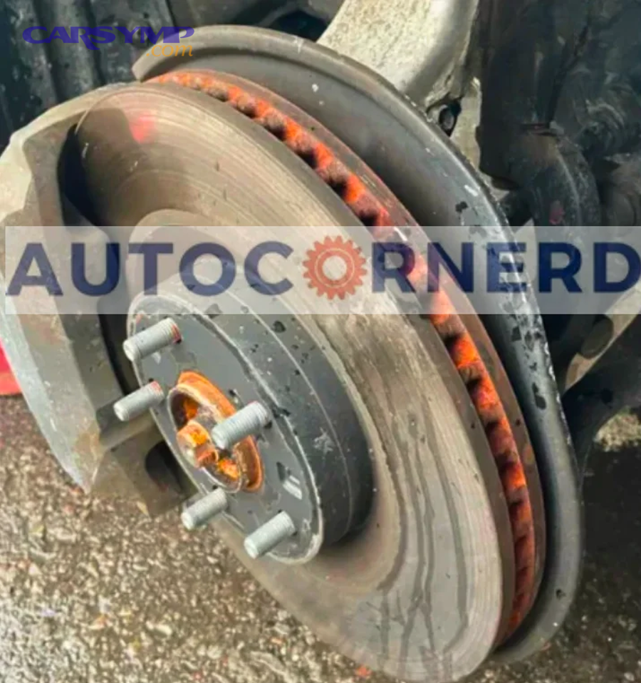 bent dust shield behind brake disc