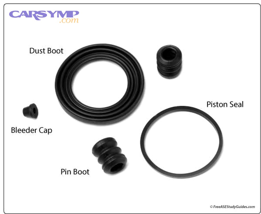 Where do brake calipers leak from most often?