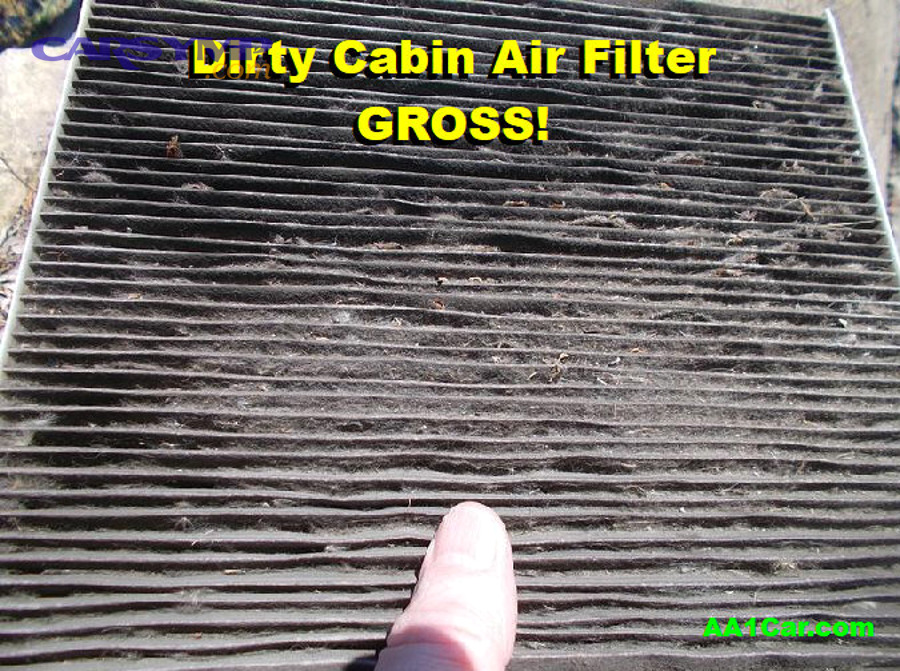 How do you inspect, replace, and orient the cabin air filter correctly?