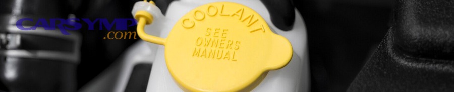 Coolant reservoir cap and cooling system area where leaks may be noticed