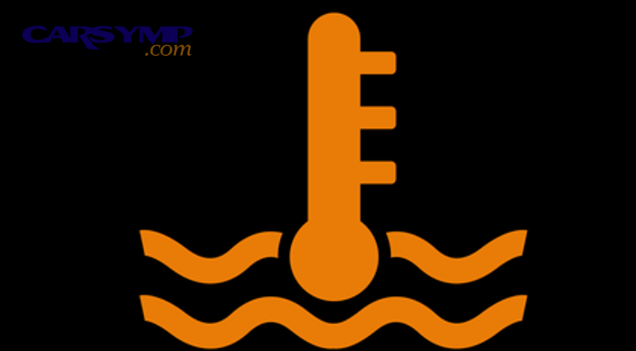 Coolant temperature warning icon (used as an example of a high-priority non-brake warning)