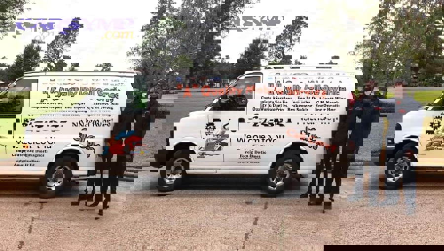 Vehicle on a flatbed tow truck