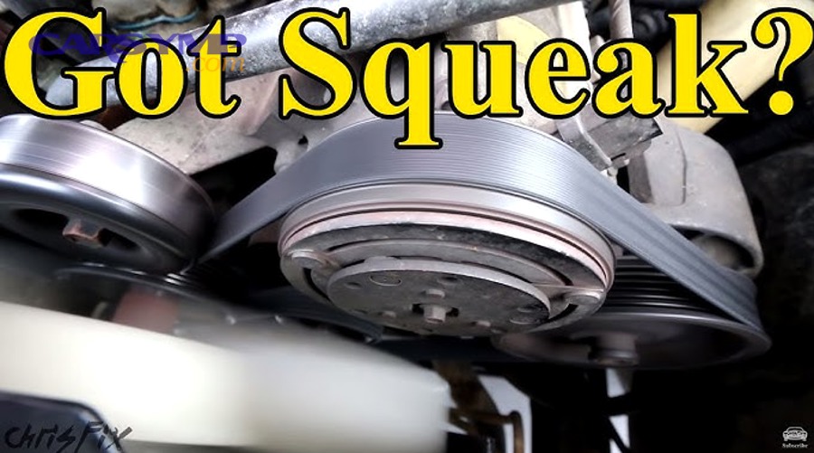 What does belt wear, glazing, or cracking reveal about squeal risk?