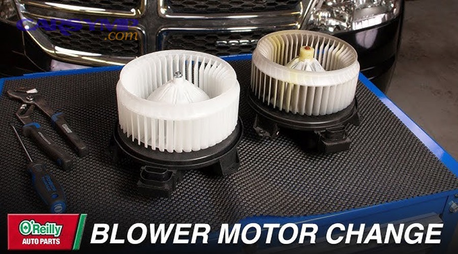 How do you access a blower motor under the hood at the firewall?