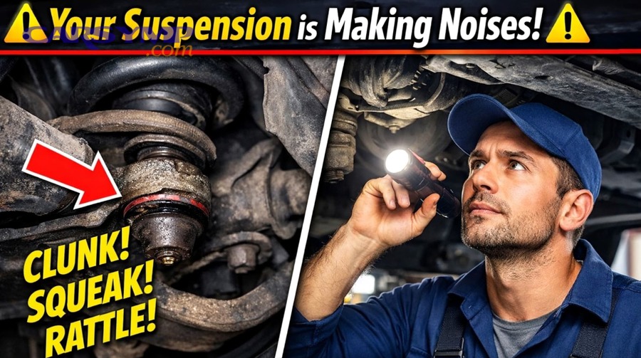 How do you pinpoint the side and location of the clunk before inspecting parts?
