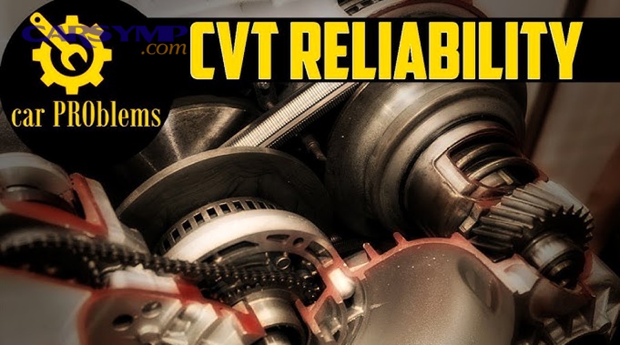 Photo of a CVT assembly showing two pulleys and a belt