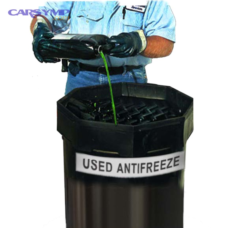Antifreeze and waste oil collection site at a municipal drop-off location