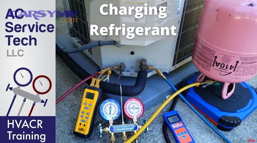 What tools and measurements make refrigerant charging accurate?