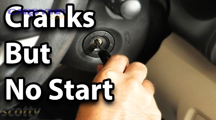 Why does the engine crank but not start after replacing the battery?