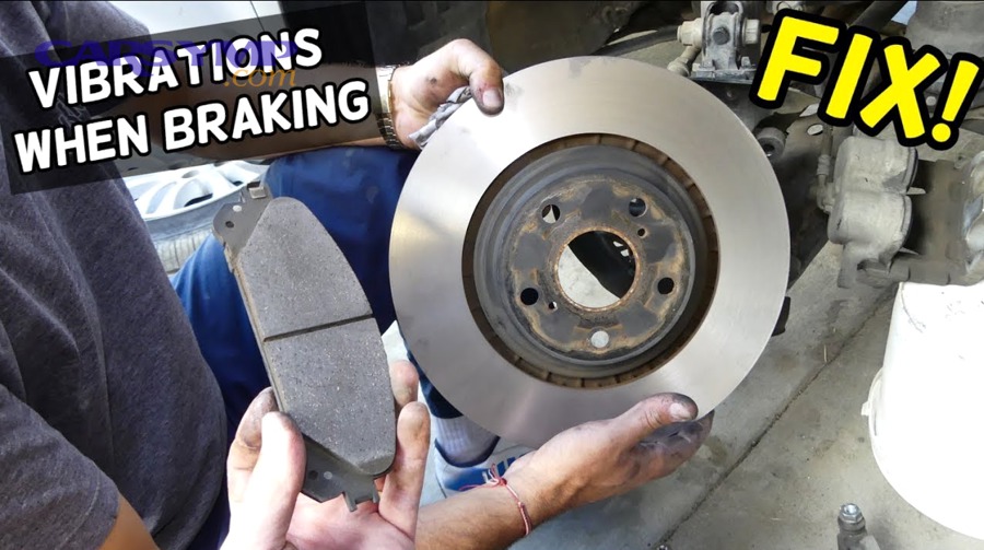 What are the safest steps to troubleshoot vibration when braking at home?