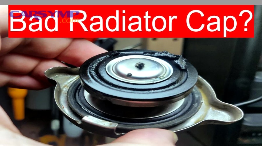 How do you test a radiator cap safely with a pressure tester?