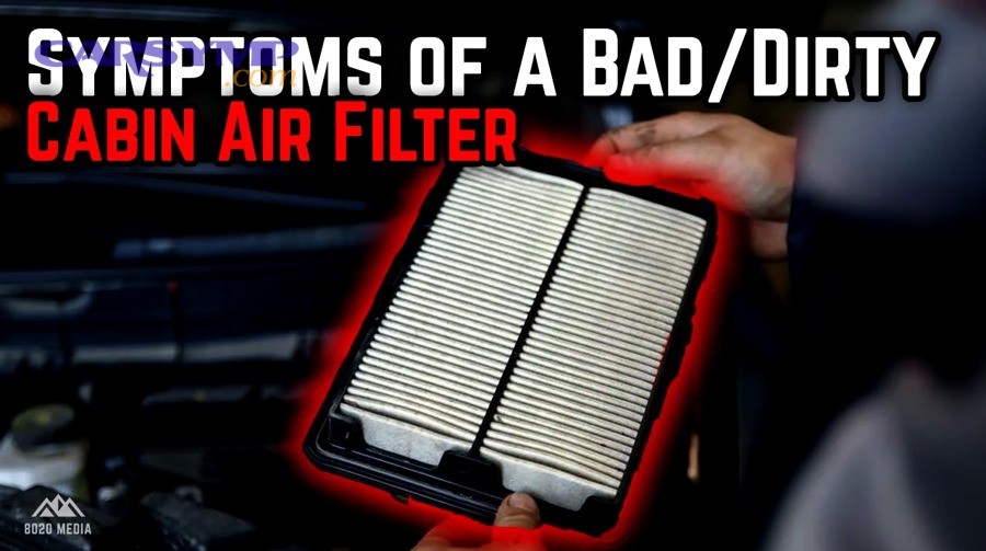 How can a clogged cabin filter cause weak airflow and louder fan noise?