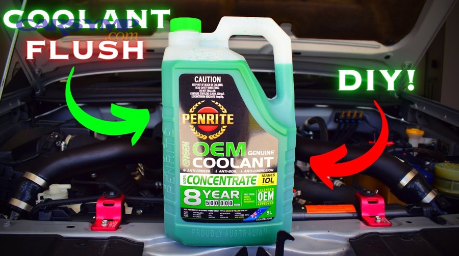 How do you confirm the coolant flush worked and the system is healthy?