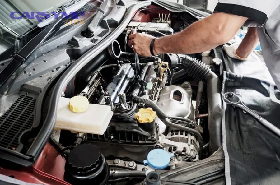 mechanic inspecting engine of a car 2000w 640w