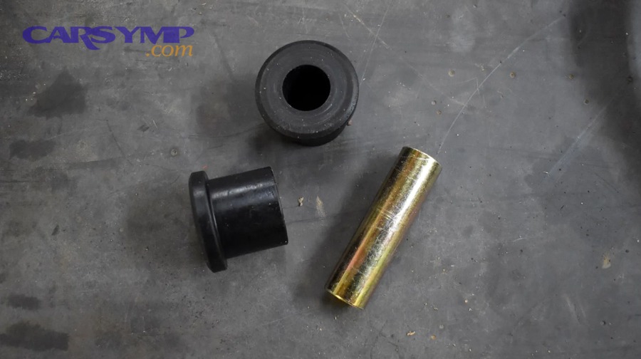 Which option improves handling, alignment control, and steering feel in a polyurethane vs rubber bushing comparison?