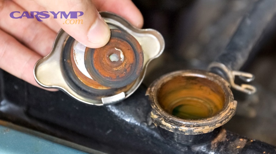 How can you inspect a radiator cap and filler neck without special tools?