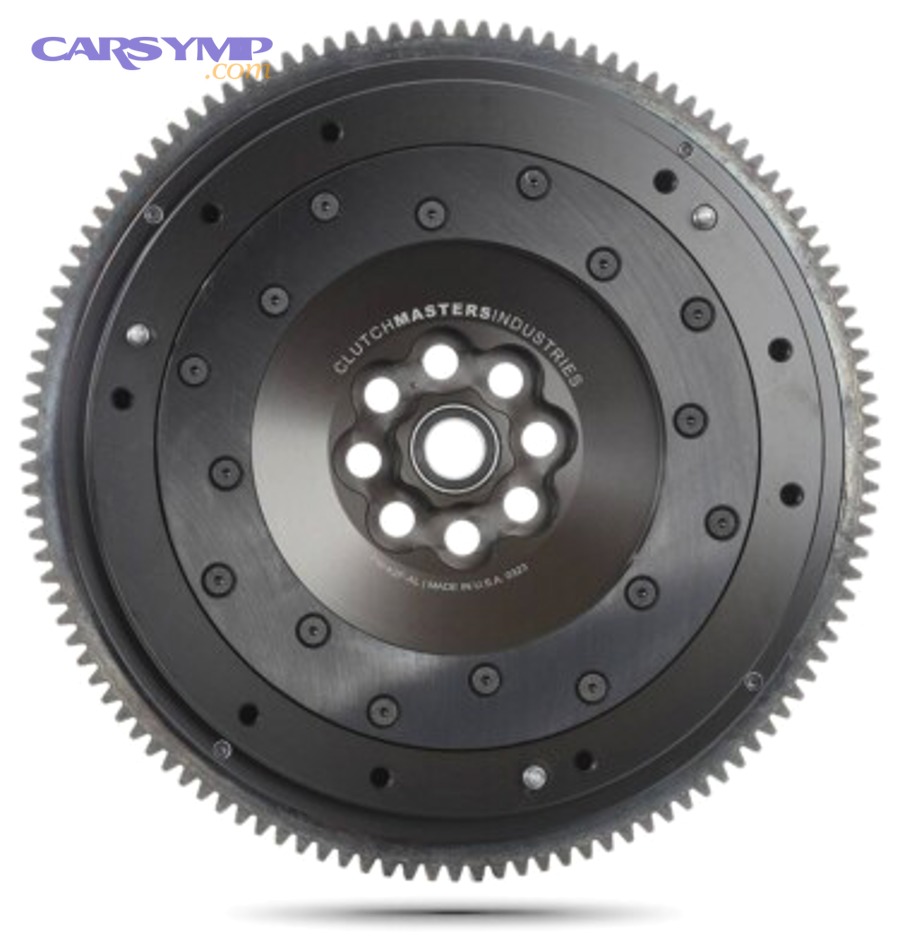Automotive clutch illustration showing flywheel, clutch disc, and pressure plate