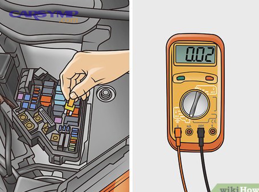 How do you measure parasitic draw step-by-step with a multimeter in series?