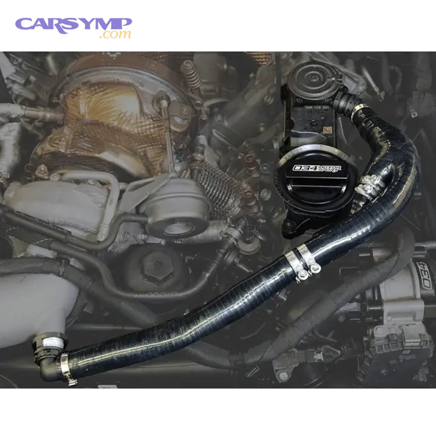 PCV system schematic showing PCV valve and breather hose layout