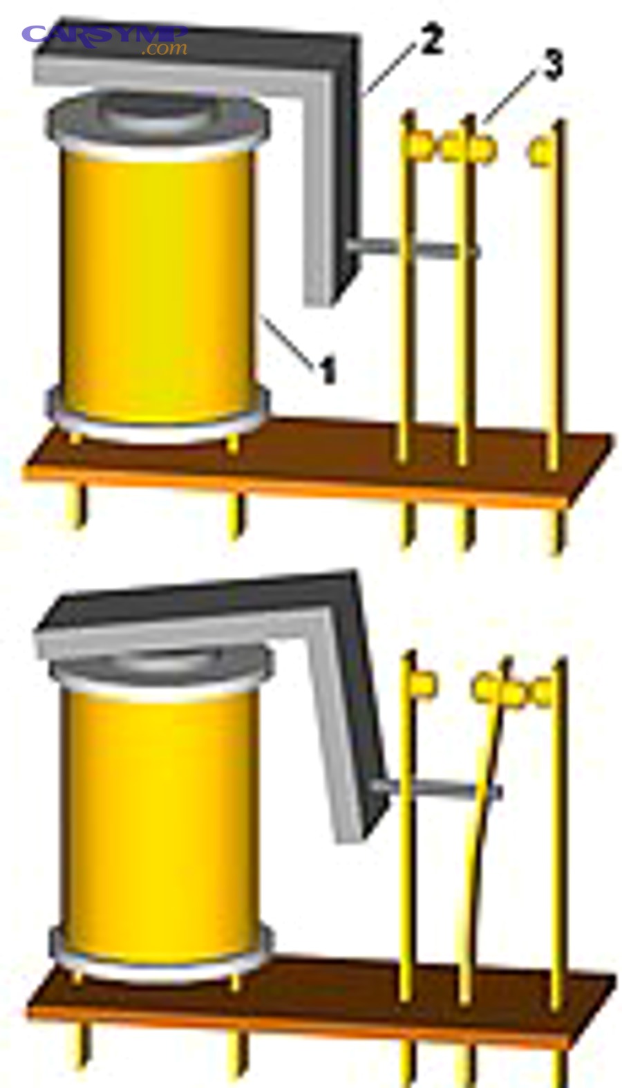 Diagram showing relay switching principle