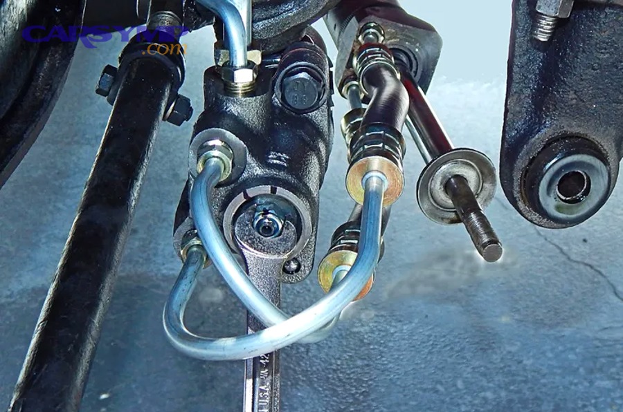 close-up of power steering hose construction showing multiple reinforcement layers