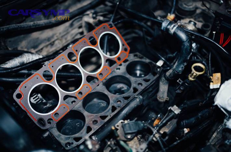 Car engine bay showing tight packaging and components